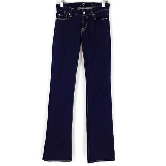 7 For All Mankind The Skinny Boot Dark Wash Bootcut Denim Jeans Womens 27 NWOT - Picture 1 of 12